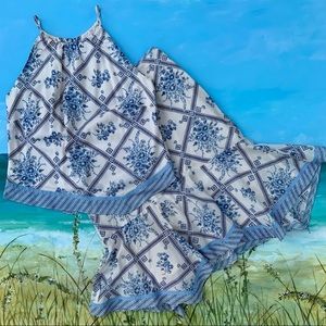 LOFT Floral Hankerchief Top & Skirt Bundle of 2